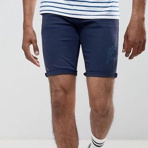 Super Skinny Denim shorts in wash blue